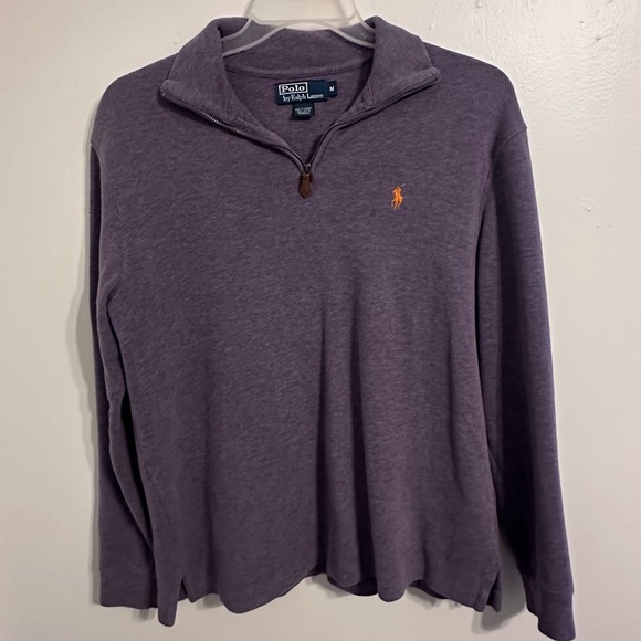 Ralph Lauren Plum Quarter-Zip Sweater - Picture 1 of 4